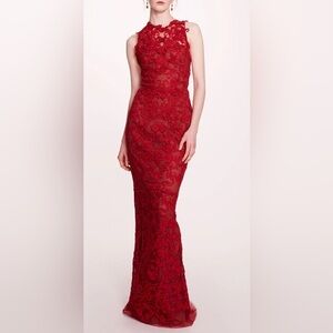 MARCHESA***Guipure Red Lace Evening Gown***US 4,6***$1095
